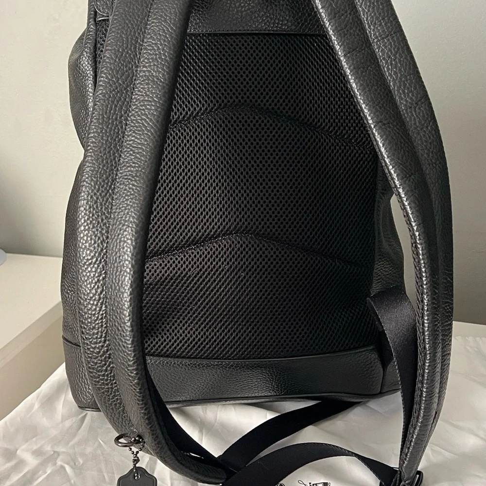 Coach Black Leather Men's Backpack